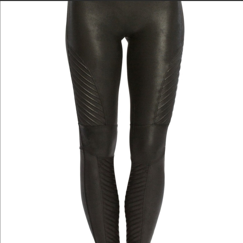 Spanx faux leather moto leggings